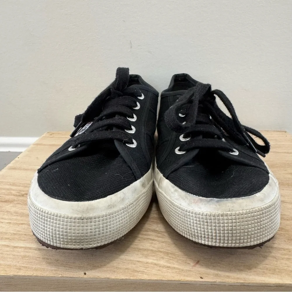 Superga black cotu